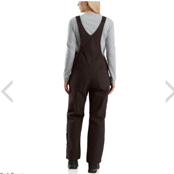 Carhartt Women's Black Quilted Bib Overalls - Picture 2 of 6